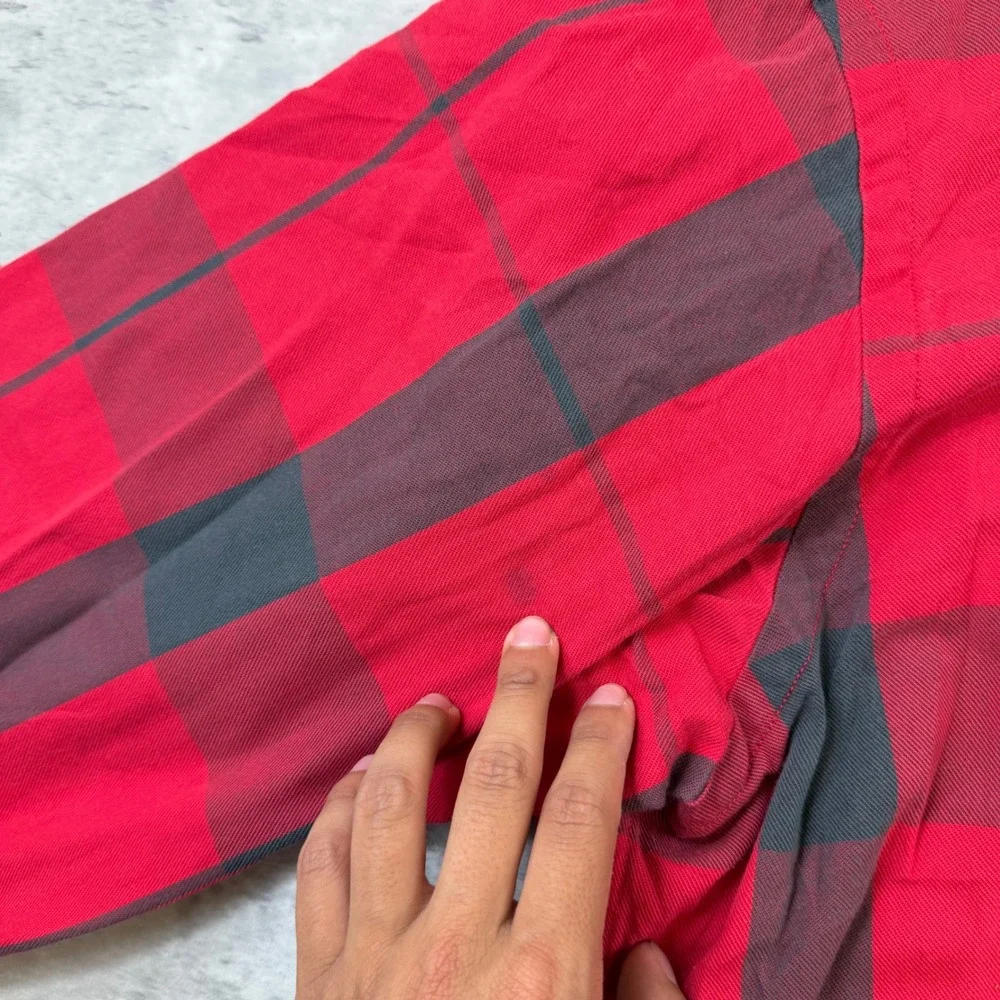 Polo Ralph Lauren Sport Whitfield Red Grey Plaid Button Down Shirt Mens XL
